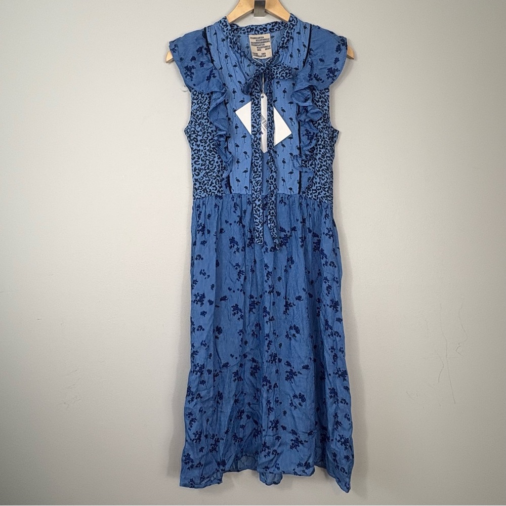 Baum Und Pferdgarten Floral Ruffle Dress Women's Size 38 US‎ 6 Blue